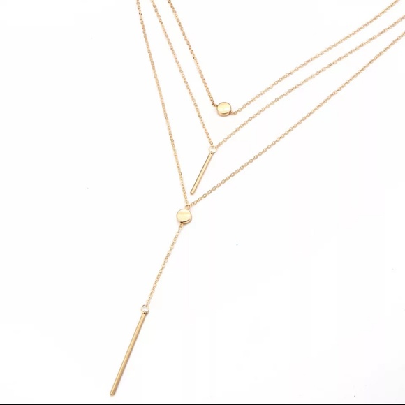 🍁4/$25🍁New Layered Bar Pendant Necklace - Picture 2 of 3